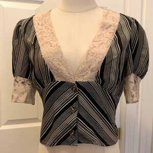 Classy v-neck button down blouse